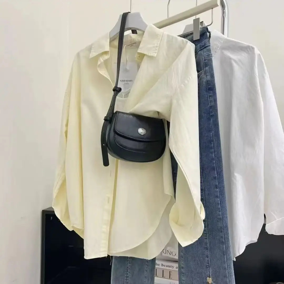 Spring In Womens Shirts Blouses Casual Matching Long Sleeve Tops Sweet Basic Ladys Korean Chic Coat Jacket 250311