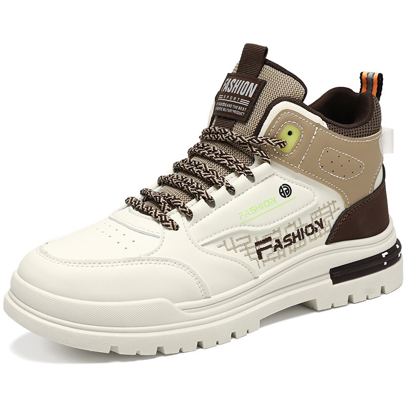 2025 New Breathable High Top Fashion Shoes Multifunctional White Thick Soled Sports Shoes Trendy Casual Board Shoes Outdoor Men's Style