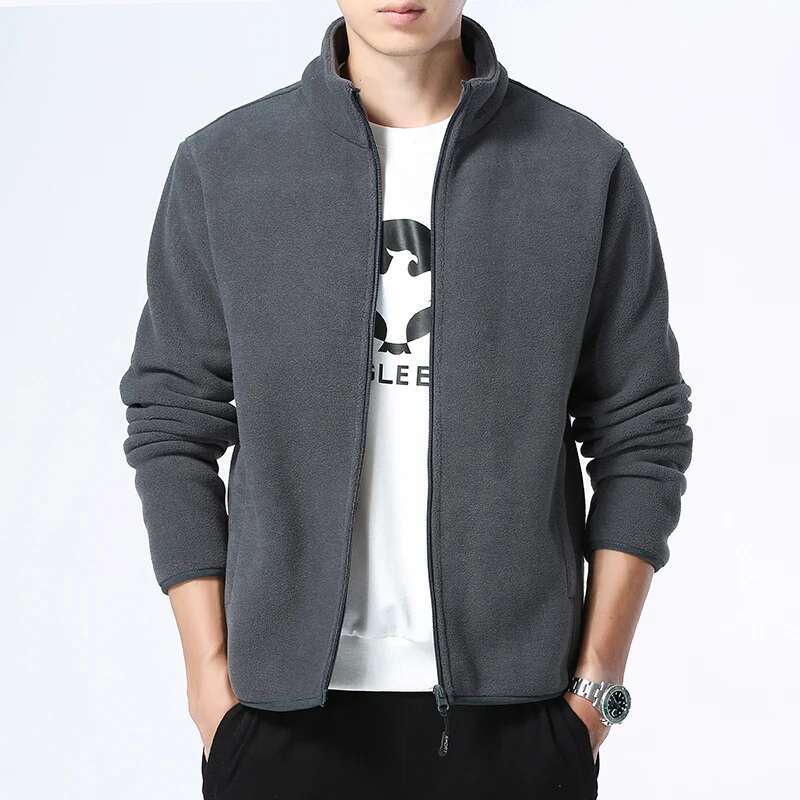 Winter Fleece Hiking Jacket Windbreaker For Men Sportswear Wool Ing Thickened Warm Men's Coat Plus Size Overcoat