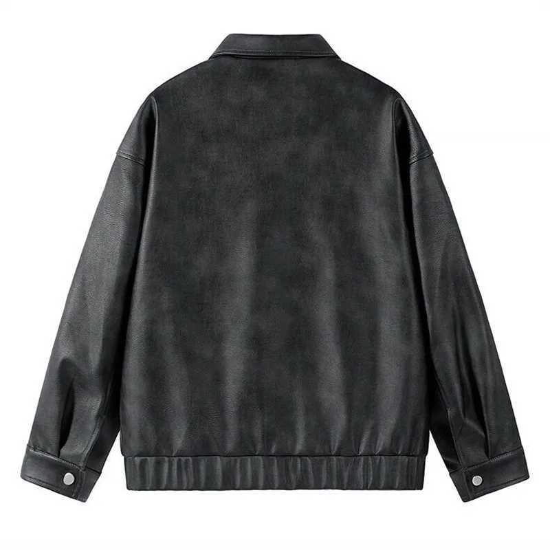 2025 New Mens Leather Jackets Fashion Tie-Dye Motorcycles Coats Male PU Casual Outwear Moto Biker Leather Jacket StreetwearT250311