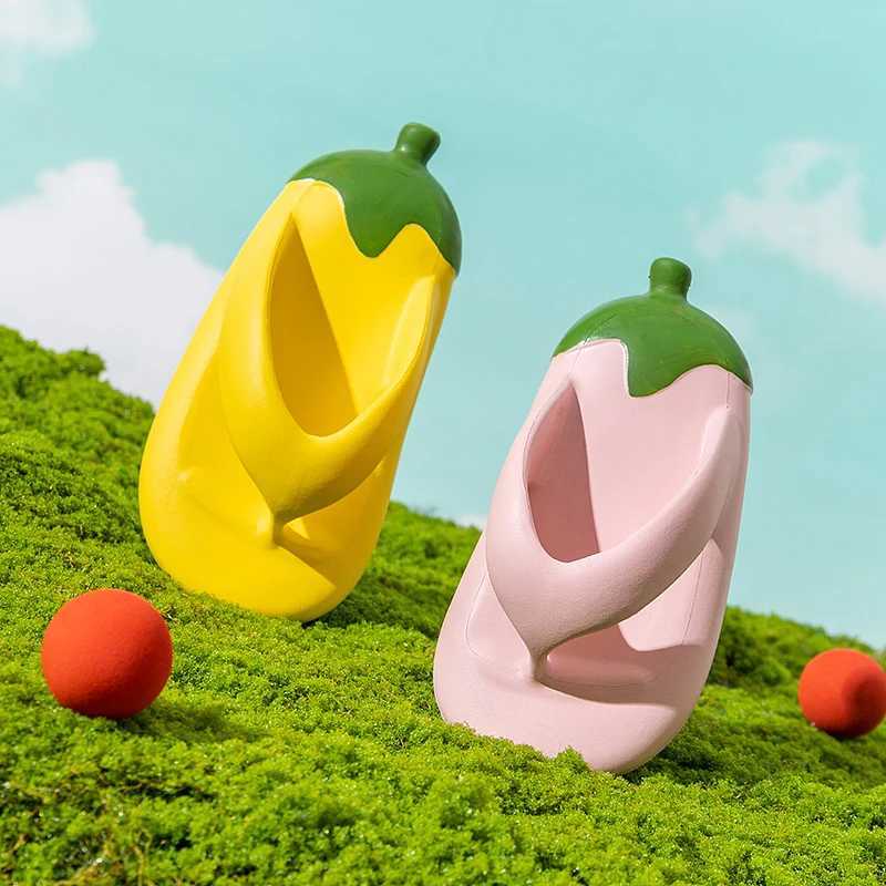 Eggplant flip-flops indoor and outdoor platform slippers travel beach lightweight sandalsT250311