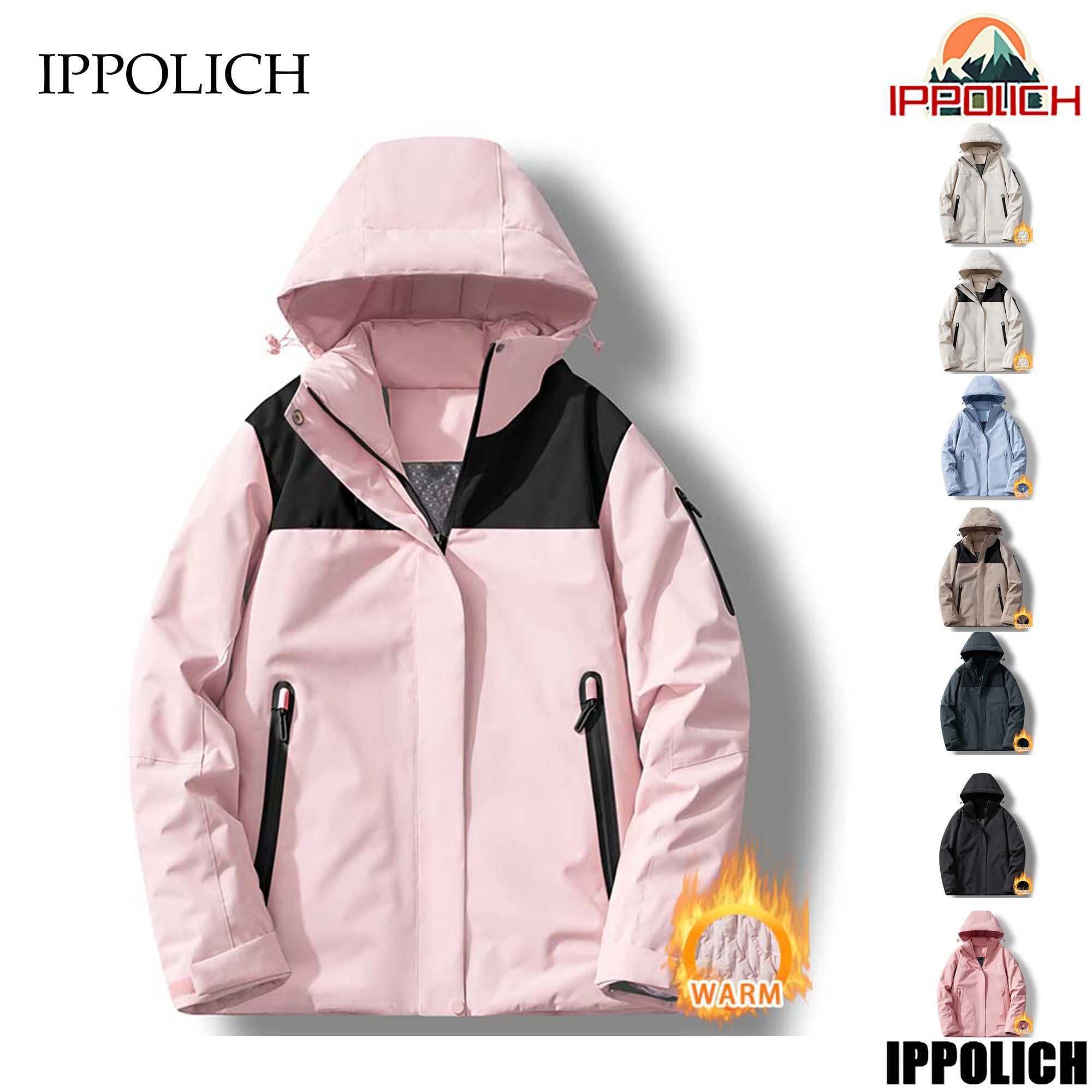 Winter Hiking Jacket Men Thick Warm Waterproof Hooded Coat Women Fleece High Quality Cotton Outdoor Camping Running Sport JacketT250311