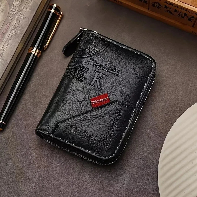 Vintage Style Compact PU Leather Wallet Multiple Card Slots Portable Credit Holder 250311