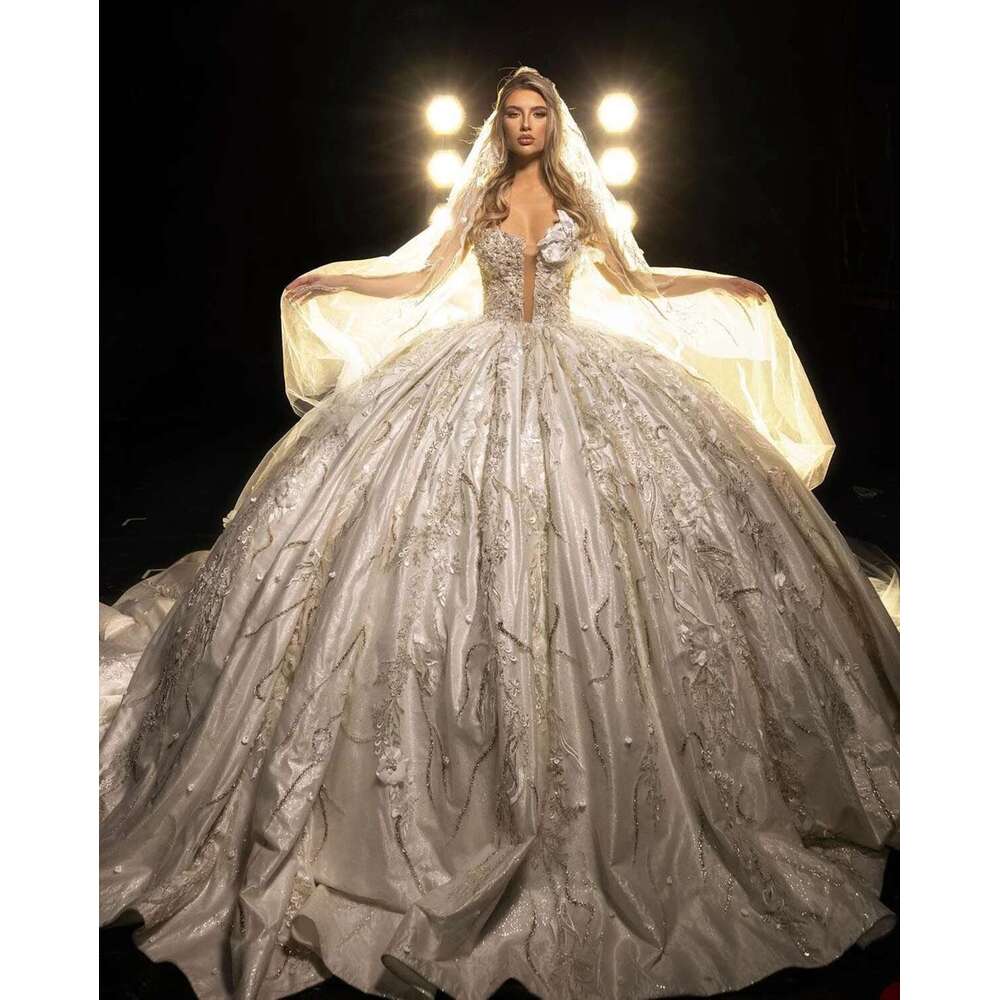 uoso applique arabic dresses sleeveless wedding dress backless beading crystal custom