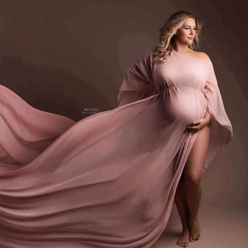 Silk Gown Maternity Photography Prop Satin Dress Tulle Cloak Chiffon Tossing Fabric Pregnancy For Baby Showers Woman Photo Shoot X250224
