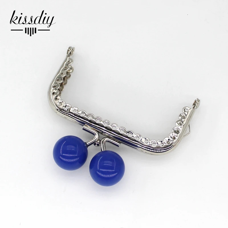 KISSDIY 10 pieces 85cm large candy bead metal wallet holder square smooth silver lace coin kiss buckle accessory 250311