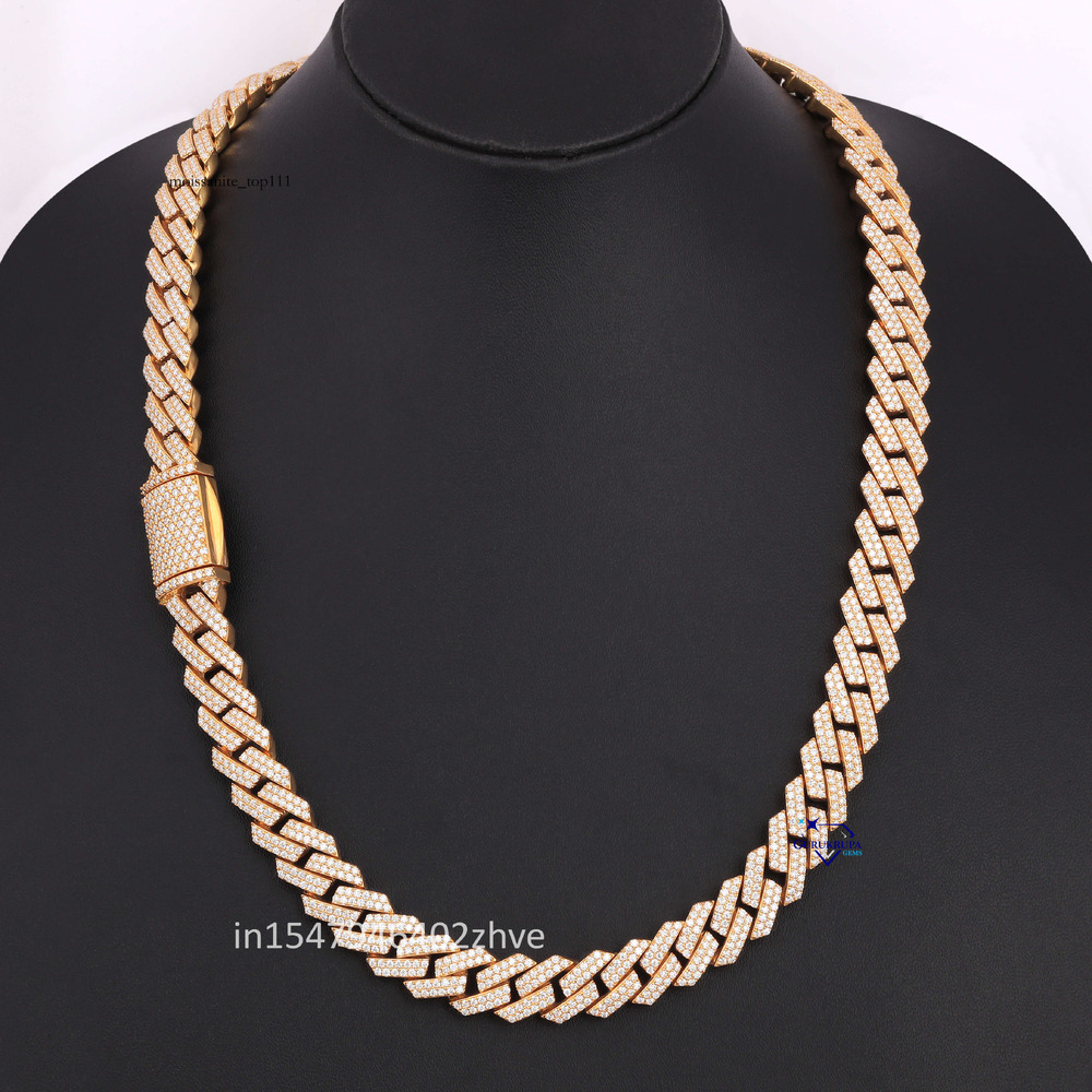 Hot Selg Sterg Sier Cuban k Necklace for Men VVS Clarity Pass Lab Grown Dia Gift with Gold Chains
