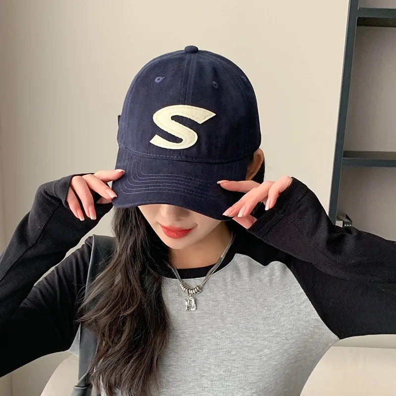 Letter Large S Baseball Hat Summer Fashion Outdoor Sun Visitor 250311