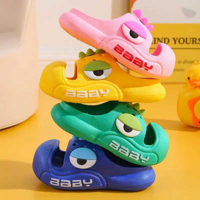 Children Slippers 2-14 Year Old Boys Cartoon Dinosaur Anti-collision Home Slippers Summer Girls Non Slip Bathroom SlippersT250311
