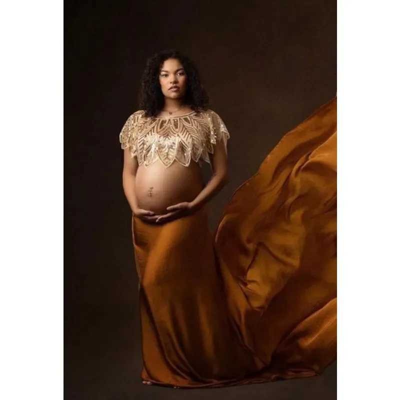Maternity/Boudoir Body Cape Sequin Dresses Photoshoot Baby Shower Dresses Pregnancy Dress X250224