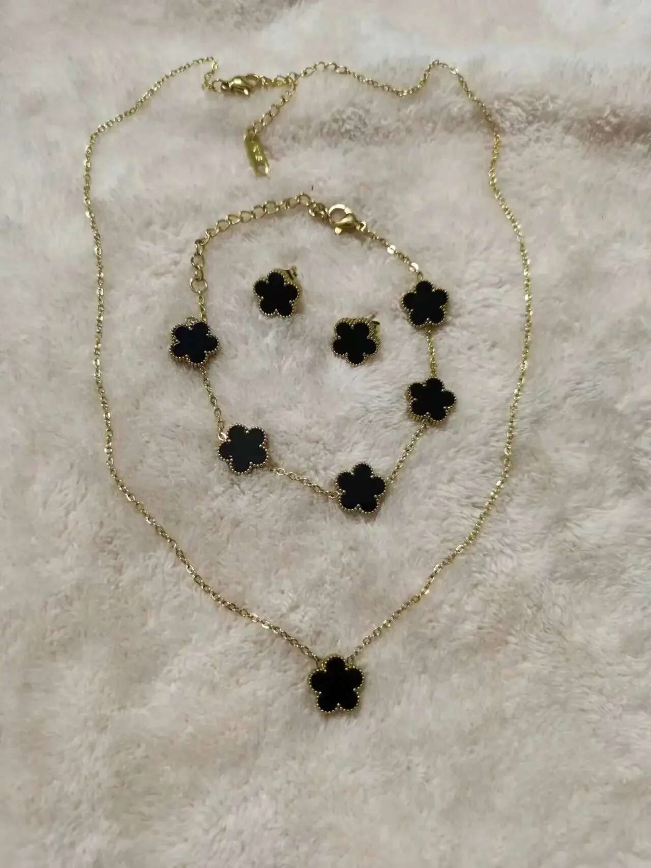 Adjustable New Design Gold Plated Stainless Steel 316L Plant Wer Bracelet With Five Leaf Petals Women's Gifts Clover