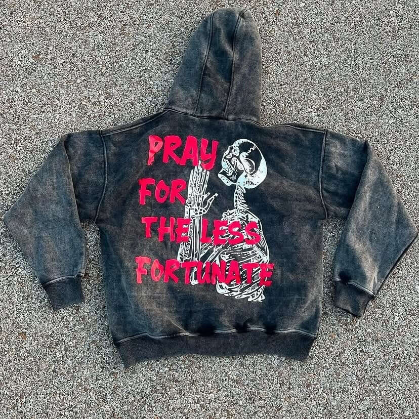 Y2k Heavy Industry Washed Used Ninja 3D Printed Pattern Men's And Women's Hooded Hoodies
