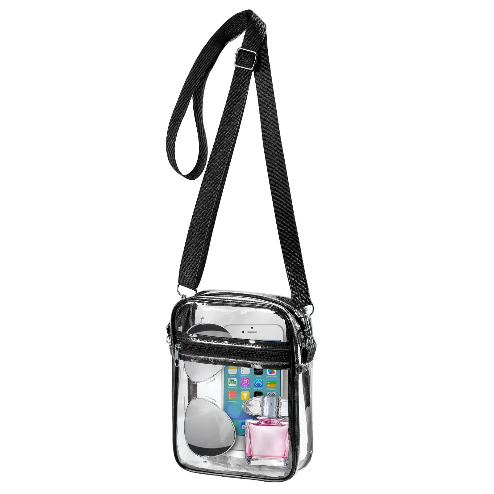 Clear Bag For Concert Transparent Pvc Shoulder Crossbody Bag Portable Waterproof Shopping Bag 2024 Summer Beach Bag Wholesale R250311