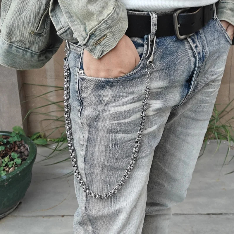 2025 Model Rotundity Skull Pants Chain Unisex Ones Waist y2k Accessories Punk Hip Hop Key Chain Wholesaler 250303