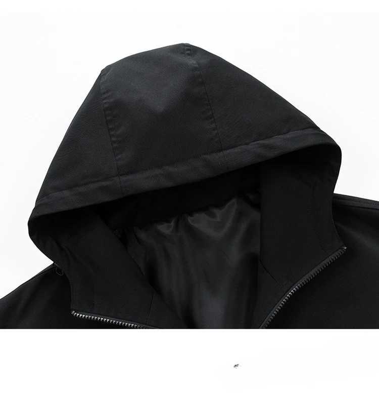 Mens Zipper Hooded Fleece Sweater Breathable Windproof Windbreaker Spring Autumn New Fashion Hooded Jacket 5XLT250311