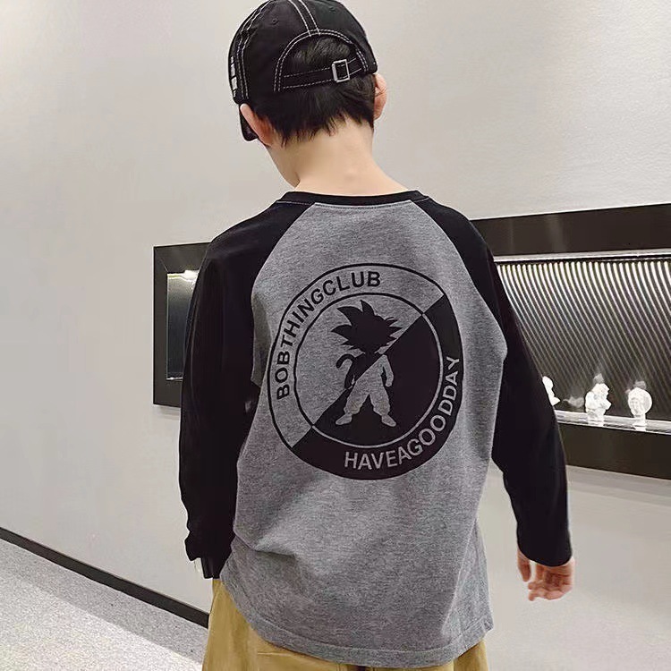 Ddmyshoesvip Boys Long Sleeved Autumn New Clothing Korean Version Chinese Children S Anime Printed Raglan T Shirt With A Trendy Base