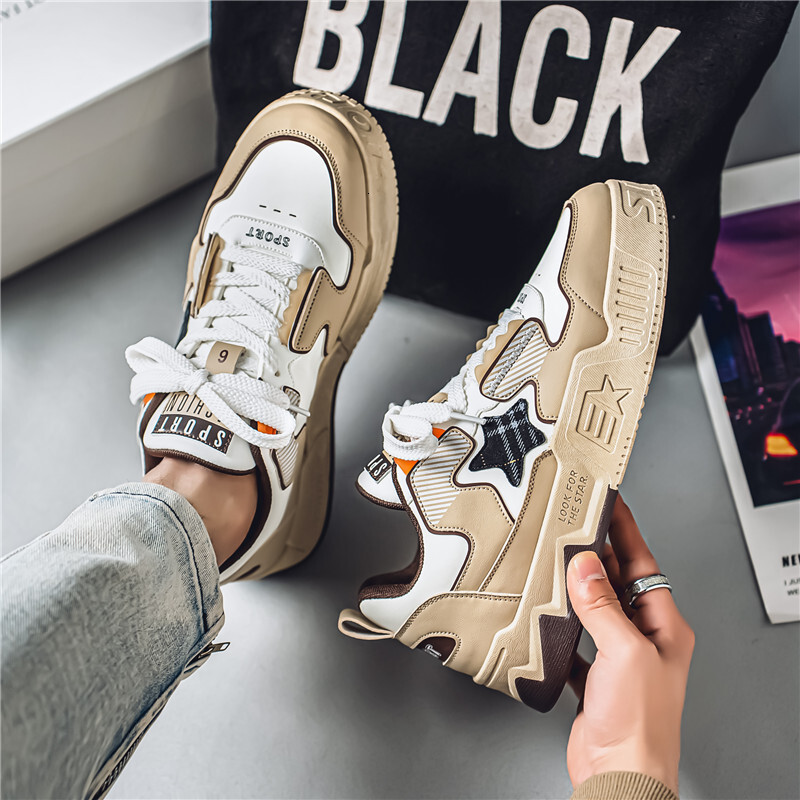 Men's Sports Shoes 2025 Designer's New Breathable Sports Casual Board Shoes, Star Trend Versatile Youth Niche Design Fashion Shoes