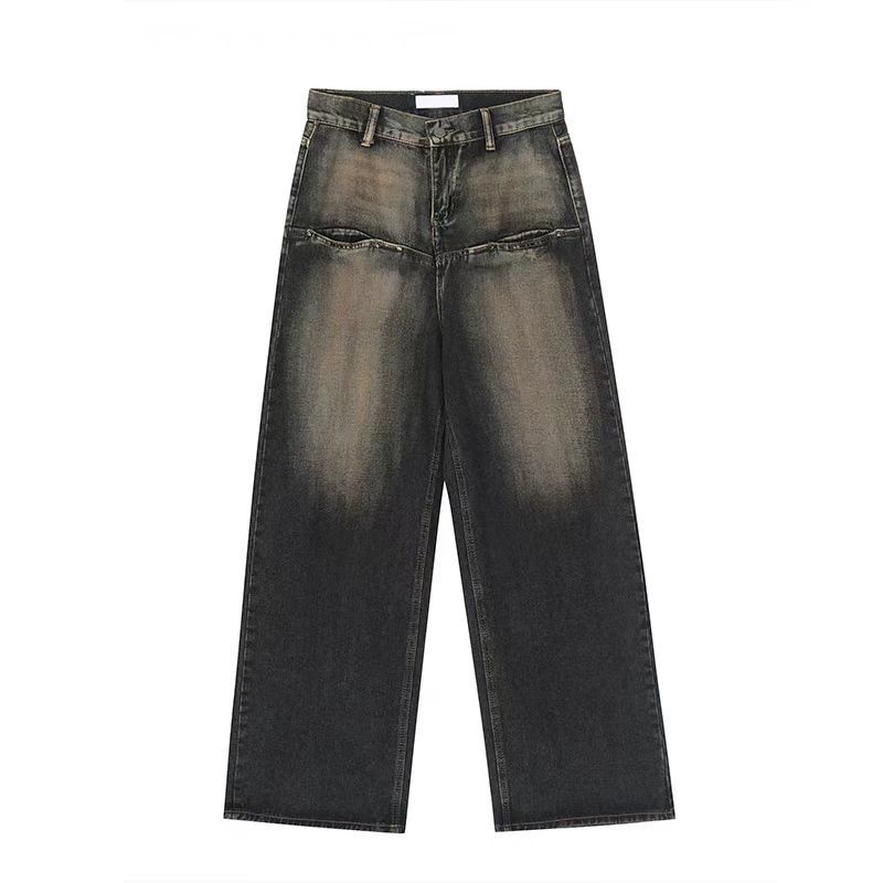 Spring And Summer Nostalgia American High Street Jeans Men s Fashion Designer Brand Loose Straight Tube Personalized High quality Light Luxury Casual 