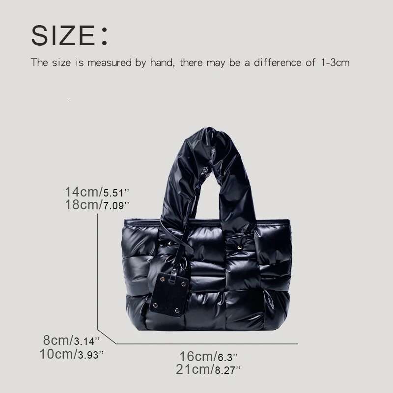 Custom Initials Puffer Tote Bags For Women Designer Handbag Purse 2025 New In Polyester Cross Weaving Top Handle Shoulder
