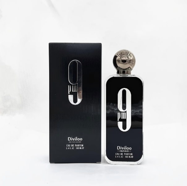 Men's Eau de Parfum - Diviloo 9 PM Neutral Scent, Long Lasting Fragrance, 100ml Bottle