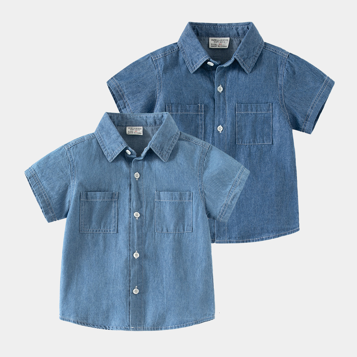 Ddmyshoesvip Summer New Boys Cowboy Short Sleeved Baby Casual Shirt Korean Version Top Children S Clothing