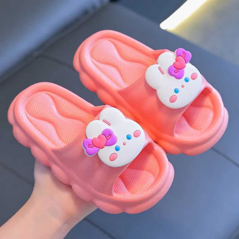 Summer Children Slippers Cartoon Anti-Slip Soft-Soled Dinosaur Sandal Boys Girls Baby Home Bathroom Casual ShoesT250311