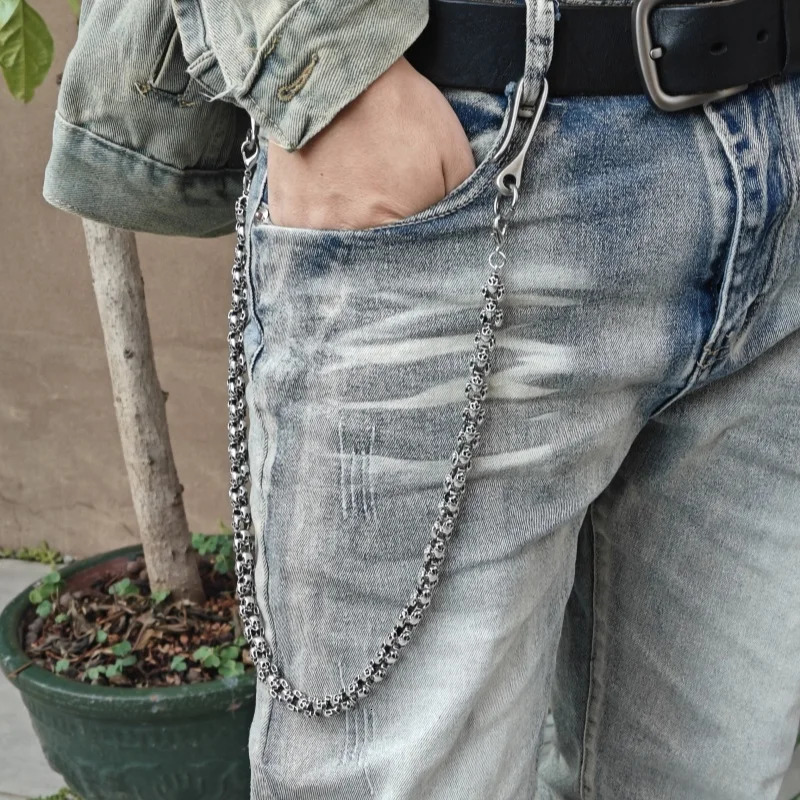 2025 Model Rotundity Skull Pants Chain Unisex Ones Waist y2k Accessories Punk Hip Hop Key Chain Wholesaler 250303