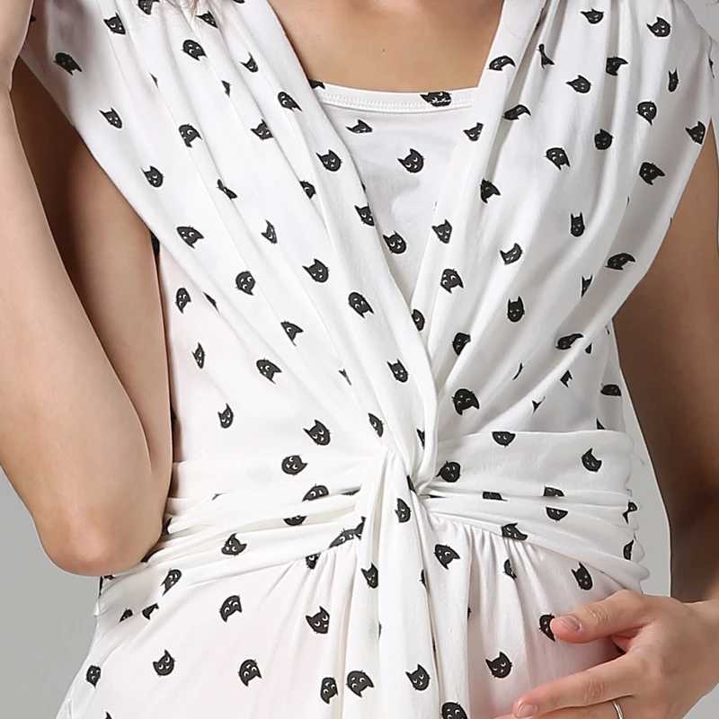 Summer Maternity Clothes Beach Dresses Sleeveless Nursing Clothing Breastfeeding Dress for Pregnant Women Lactation Dress WearT250311