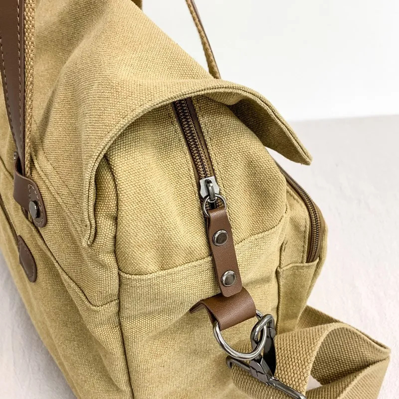 American messenger bag mens short business trip canvas handbag casual single shoulder crossbody Fashion retro trend large c 250311