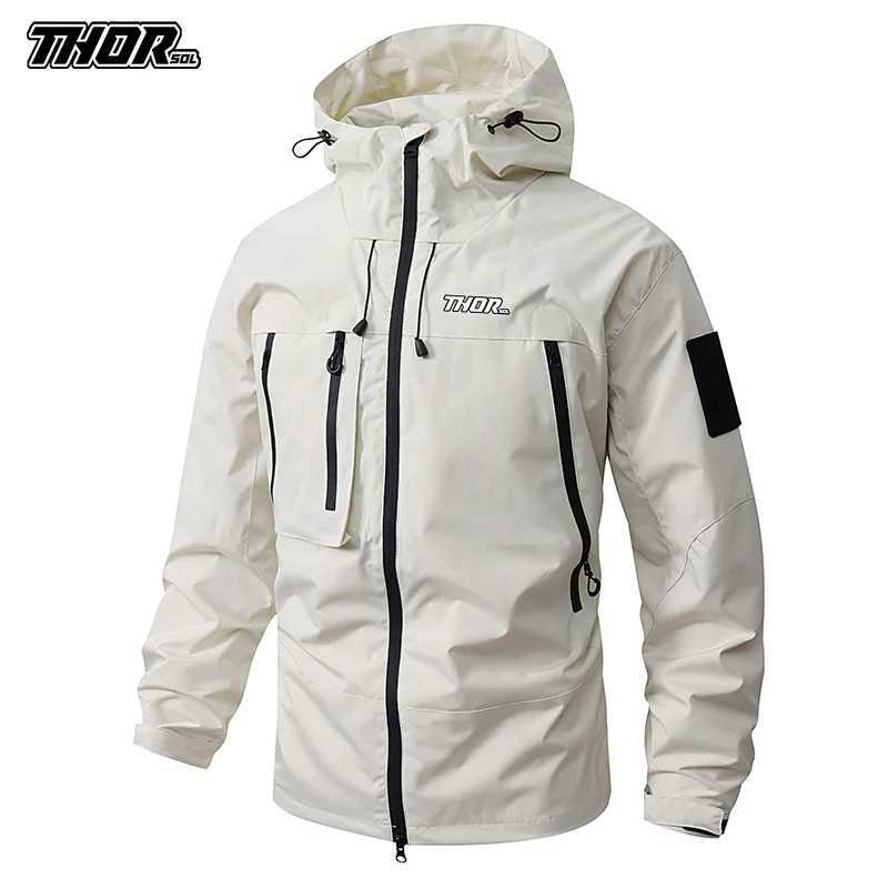 THORSOL Mountain Bike Outdoor Hooded Coat Cycling Jackets Male Motorcycle Windbreaker MTB Bicycle Outerwear Ggiacca Mtb EnduroT250311