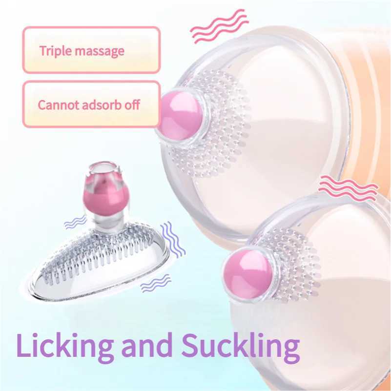 Wireless Remote Control Women Breast Pump Licking Masturbation Device Multiple Massages Enjoying Powerful Vibrator Adult Sex ToyXJ250311
