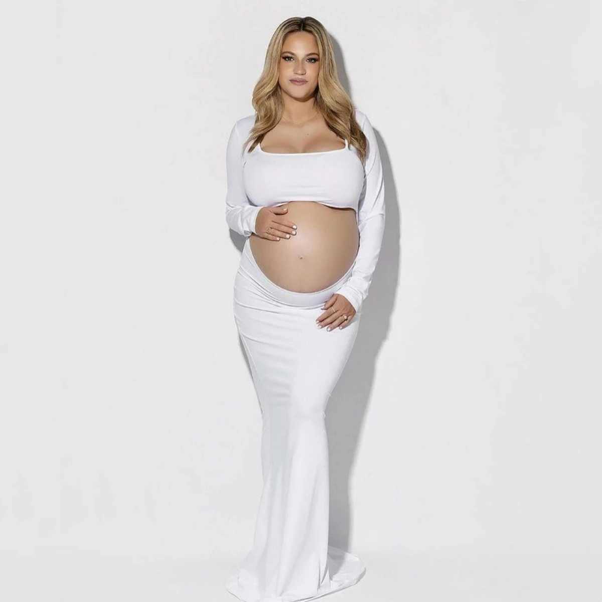 Sexy Bodycon Backless Maternity Long Dresses Pregnancy Photo Shoot Long DressesT250311