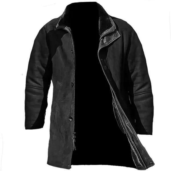 2023 Autumn And Winter Men's Mid Length Integrated Deer Fur Coat Jacket