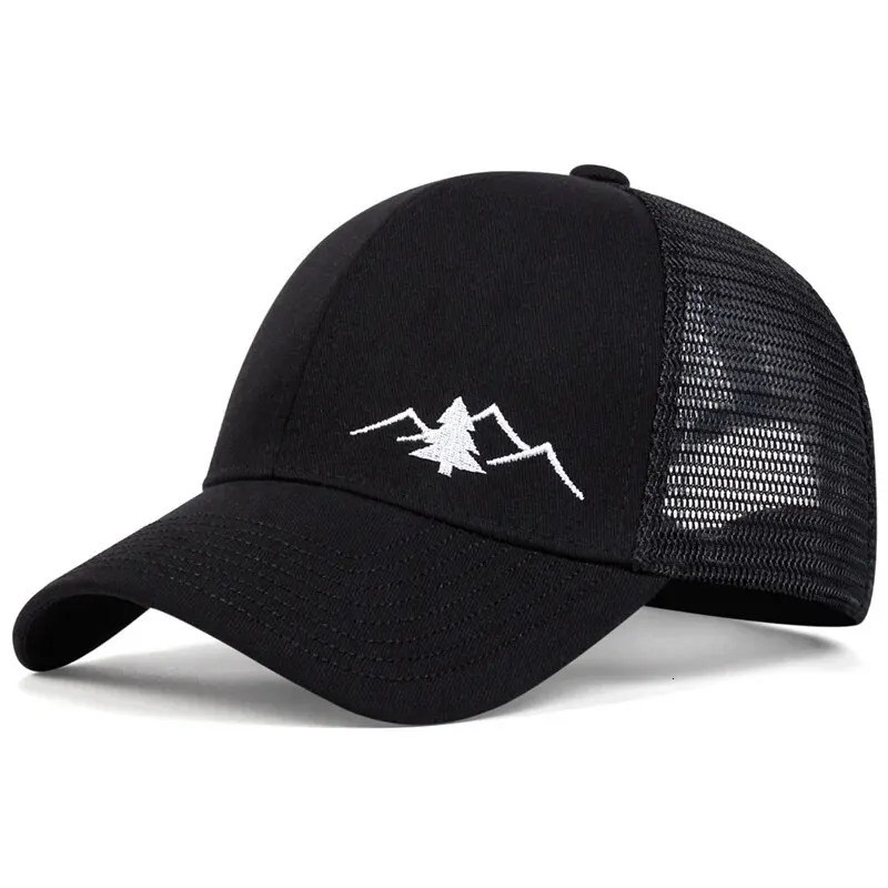 Neutral casual baseball cap sports snap mountain embroidery hiphop summer breathable mesh 250311
