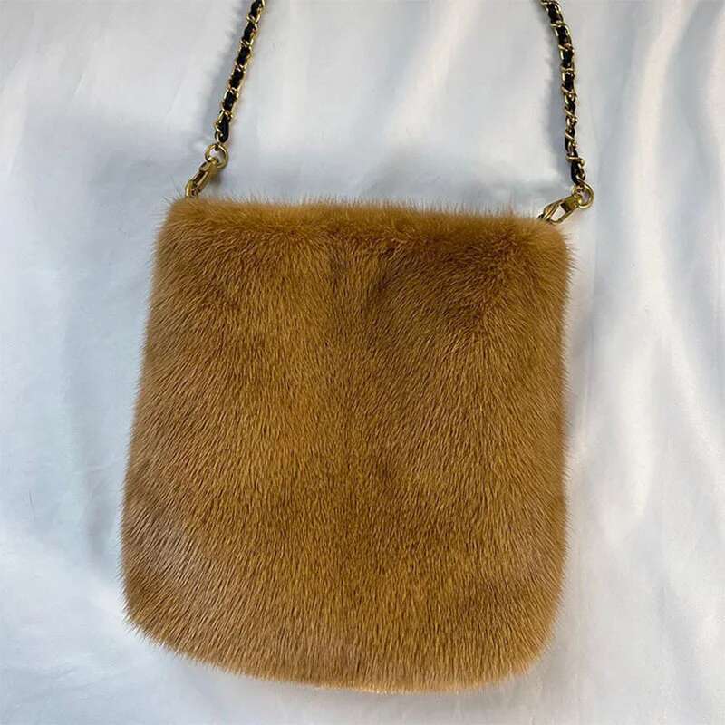 New Women's Korean Single Shoulder 100% Fashion Zero Wallet High End Mink Skin Bag Birthday Gift 2023