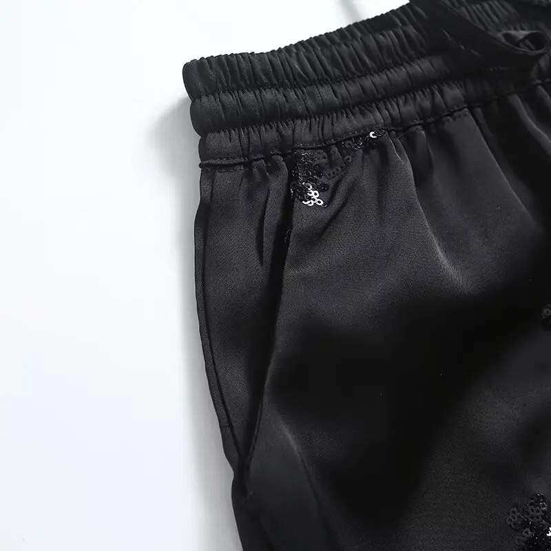 PB ZA Summer Womens Fashion Versatile European and American Heavy Industry ed Pants 250310