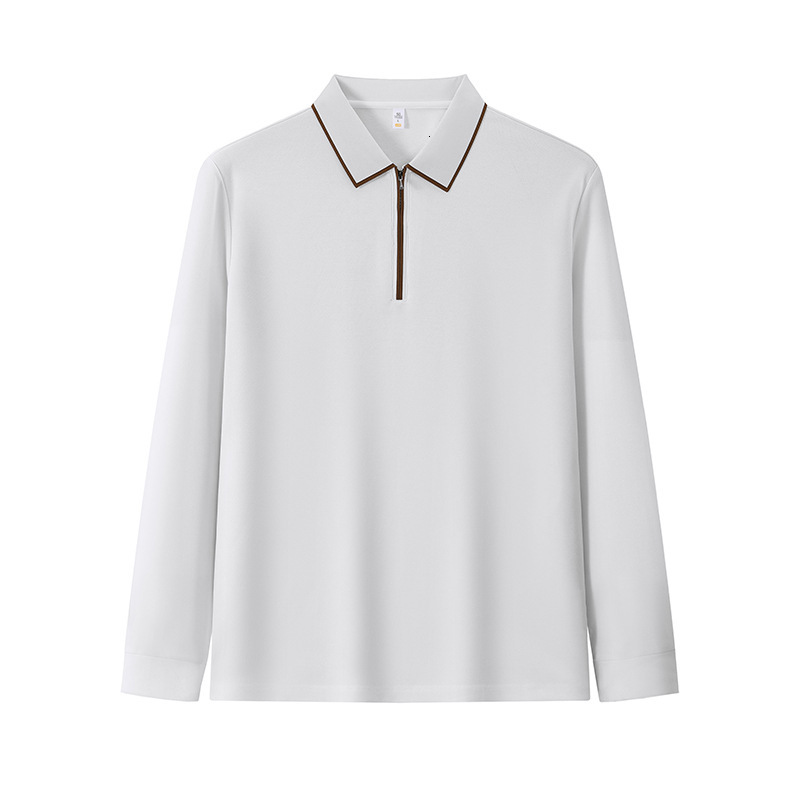 tracksuit Long sleeved polo shirt business casual trendy zipper autumn and winter thin velvet brushed men's youth knitted T-shirt