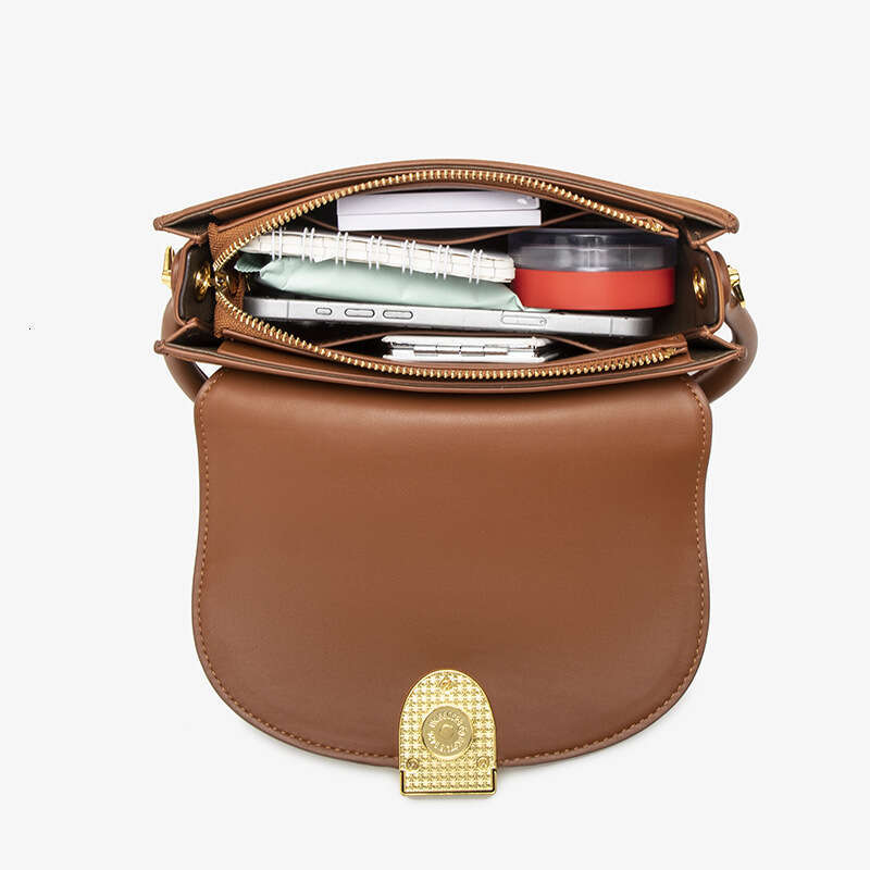Women's Bags Handbag Genuine Leather Crossbody High-End And Niche Semi-Circular Bag, New Matte Fashionable Temperament, Women's Shoulder Bag