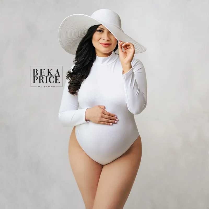 Snake Print Stretchy Maternity Photography Bodysuits High Neck Full Sleeve Pregnancy Bodysuit For Photo Shoot X250224