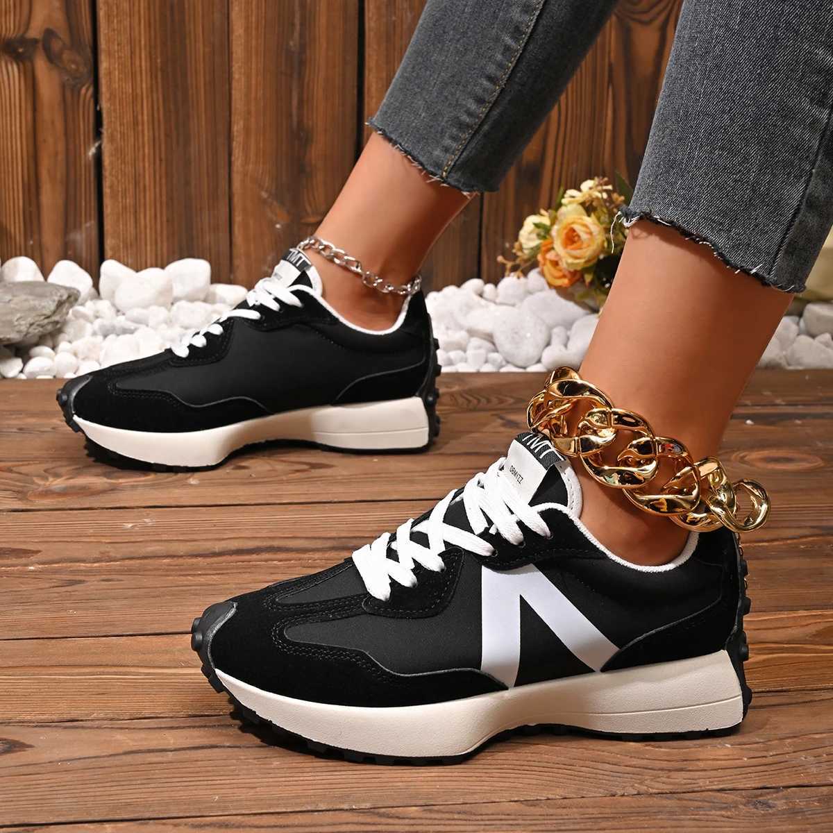Women Sneakers 2025 New Casual Versatile Thick-soled Running Sneakers Women Fashionable High-quality Luxury Lace-up Shoes Women M250311