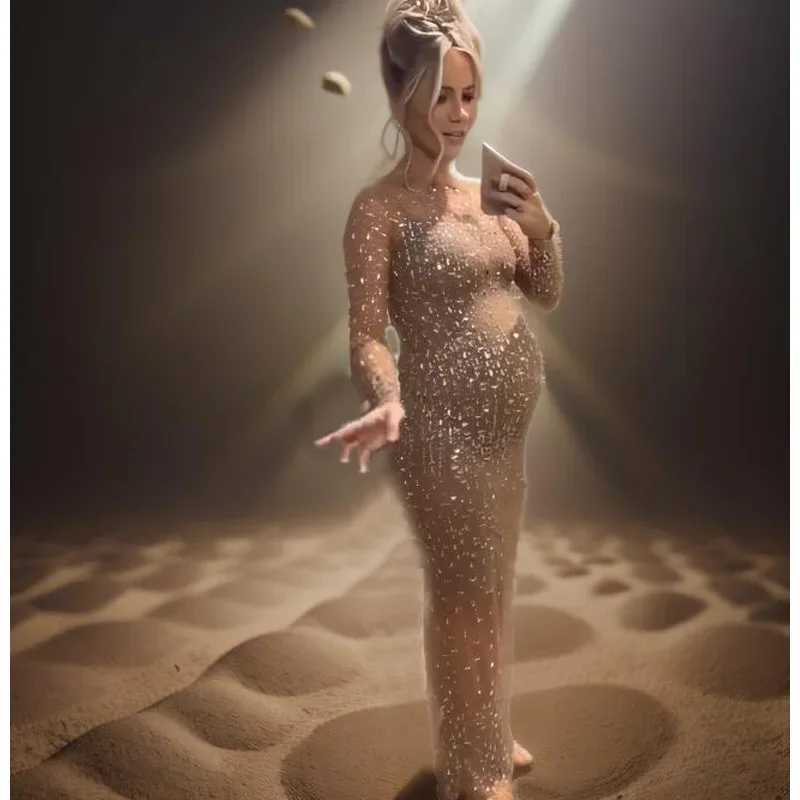 Sparkly wedding dress maternity gown photo shoot Vestdos para Embrazadas X250224