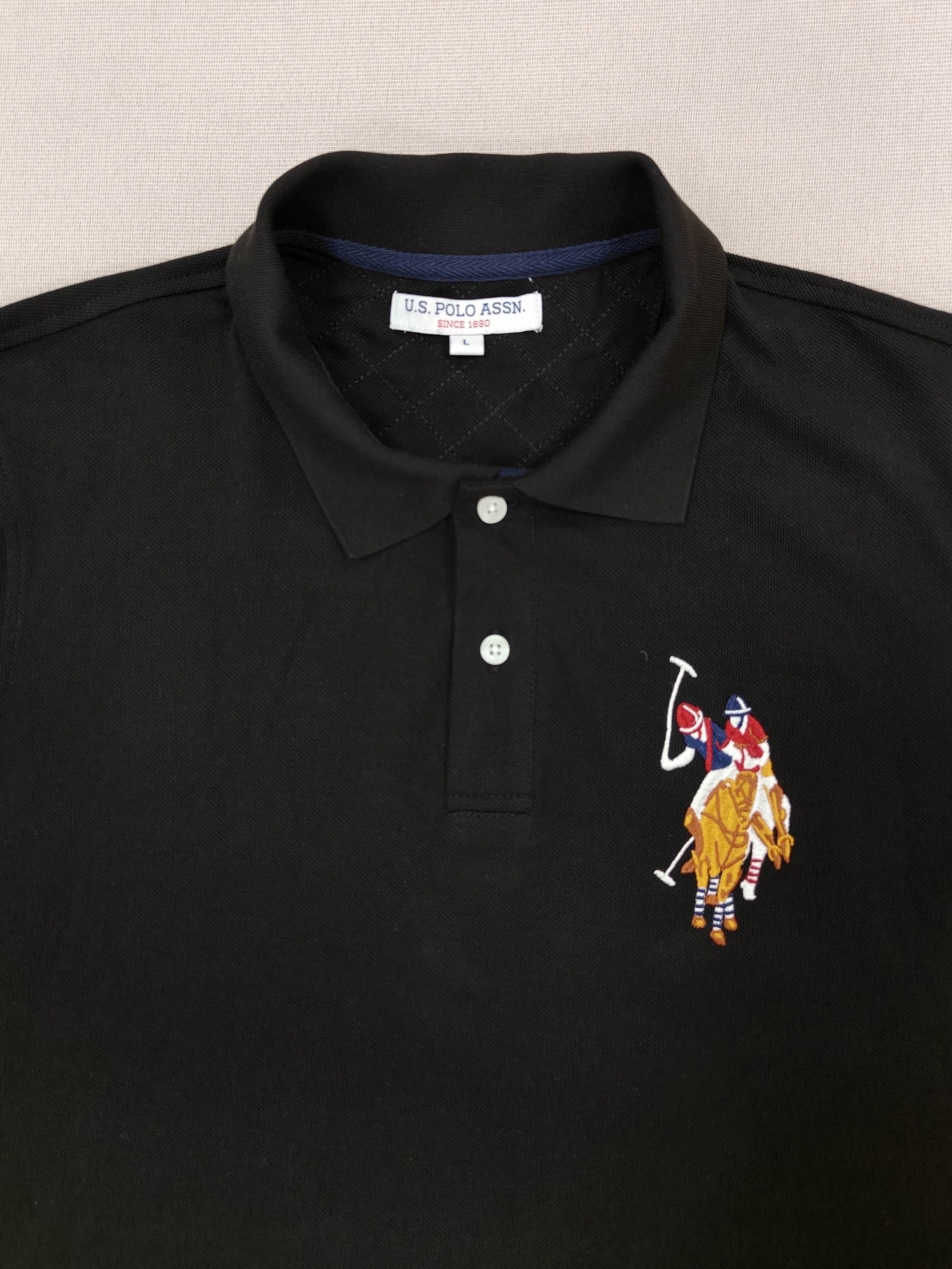 Men's Black Polo Shirt Embroidery Classic US POLO Association Tees Short Sleeves Outdoor Recreation T-shirt Wholesale Loose Solid Tops
