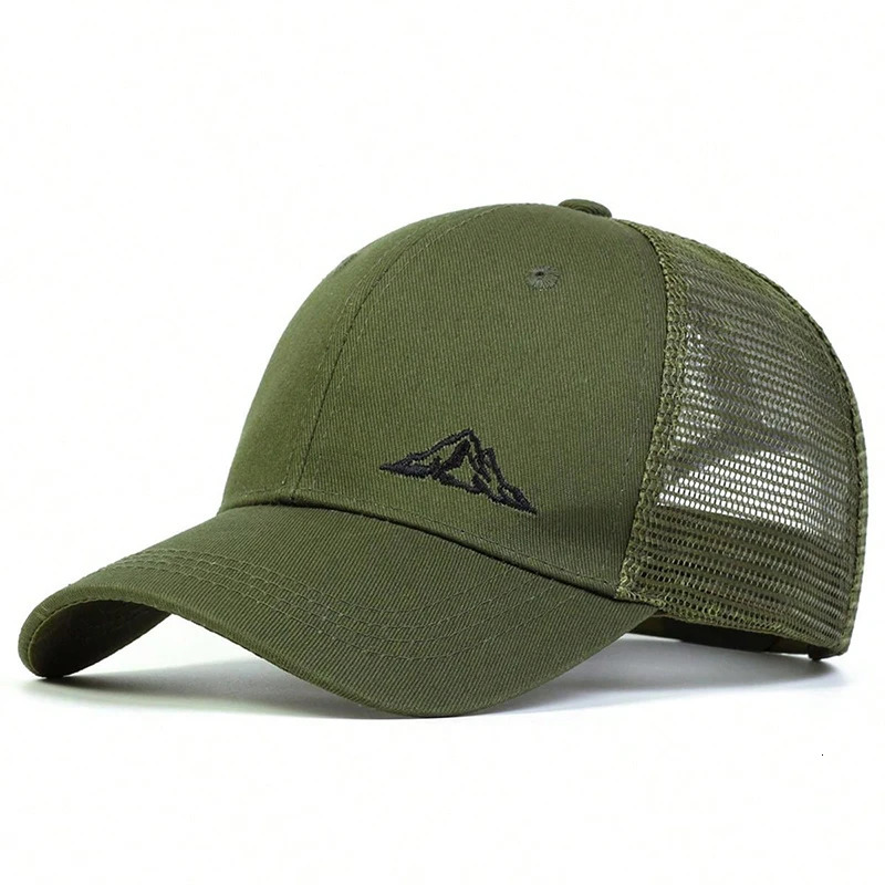 Unisex Mountain Range Embroidery Baseball Net Caps Spring and Summer Outdoor Adjustable Casual Hats Sunscreen Hat 250311
