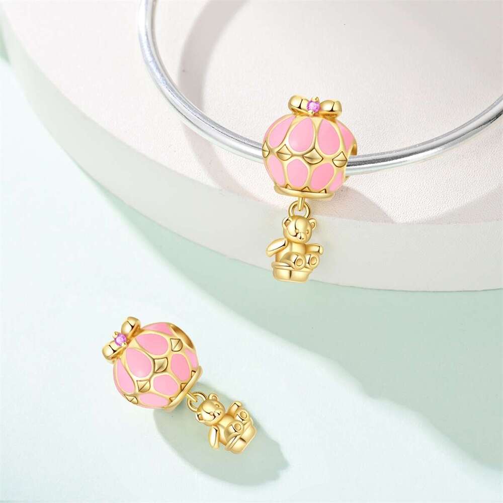 925 Sterling Silver cute pet teddy bear pendant beads Charms fit bracelet necklace DIY jewelry accessories bracelet new style for women