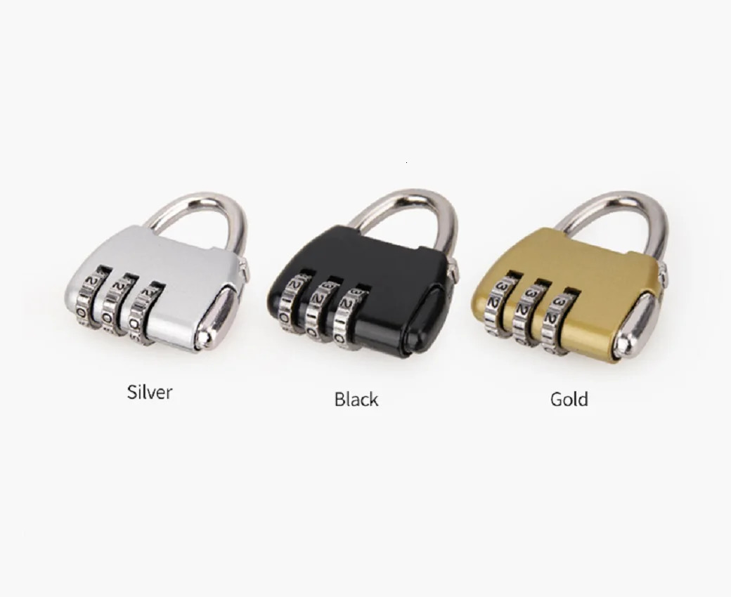 Mini Password Digit Code Bag Locks Black High Quality Travel Luggage Suitcase Combination Lock Padlocks Case Accessories 250311