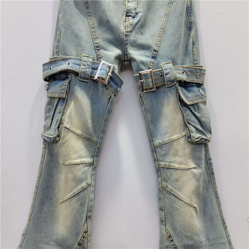 Strap Up Jeans For Women 2023 American High Street Niche Spicy Girl, Mopping The Floor To Show Off Slim, Slightly Flared Long Pants
