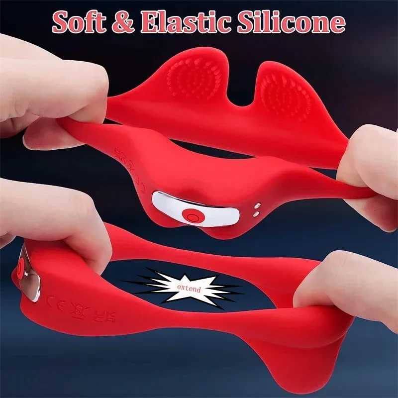 Vibration Cock Penis Ring Sex Toy Male Tongue Design Adult Application Control Spinal Stimulation Erection EnhancementXJ250311