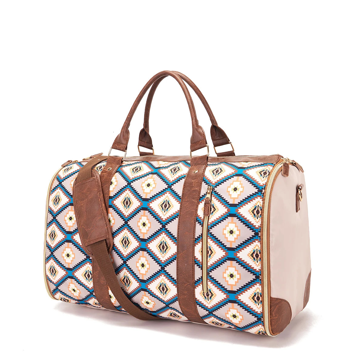Simple and stylish printed foldable expandable multifunctional travel bag 250311