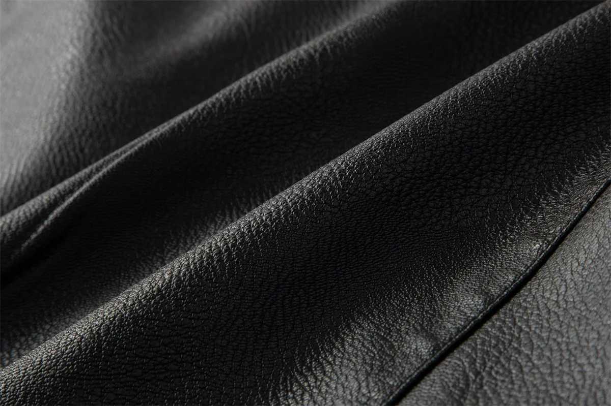 Mens Fashionable Leather Jacket Men Coats Motorcycle Autumn Travel Slim Fit Black Zipper Oversized Winter Slanted OvercoatT250311