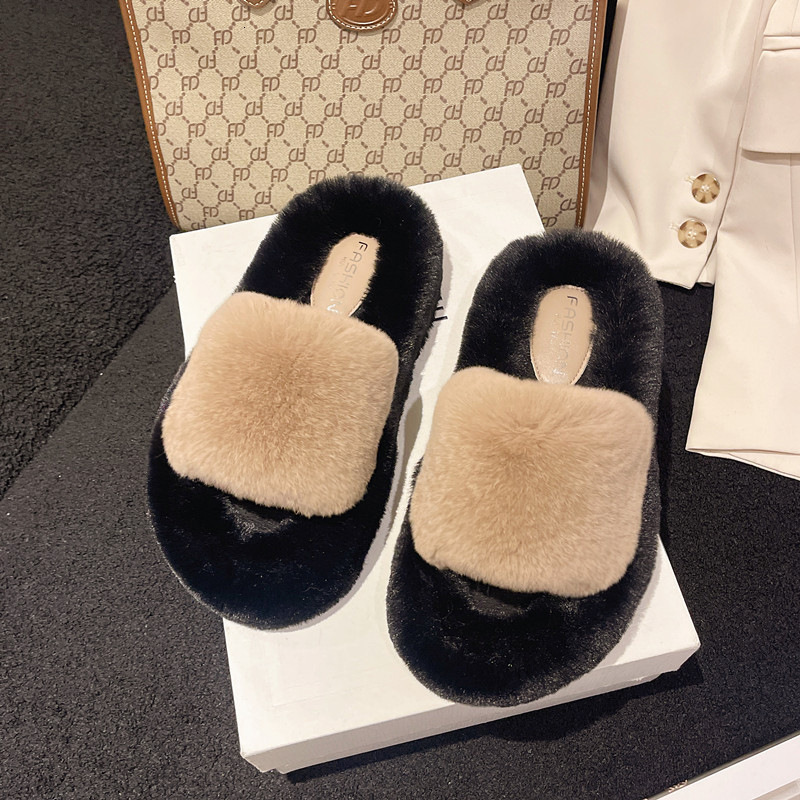 2025 Summer And Autumn Seasons Thick Soled Real Fur Multifunctional Outdoor Leisure Vacation Slippers Fashionable Designer Lazy Style Sandals Hairy Sl